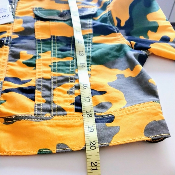 Mustard camo denim crop jacket junior large - Picture 10 of 13